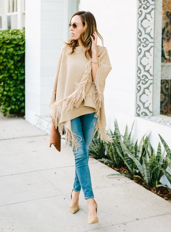 Sydne-Style-shows-how-to-wear-a-poncho-in-Charming-Charlie